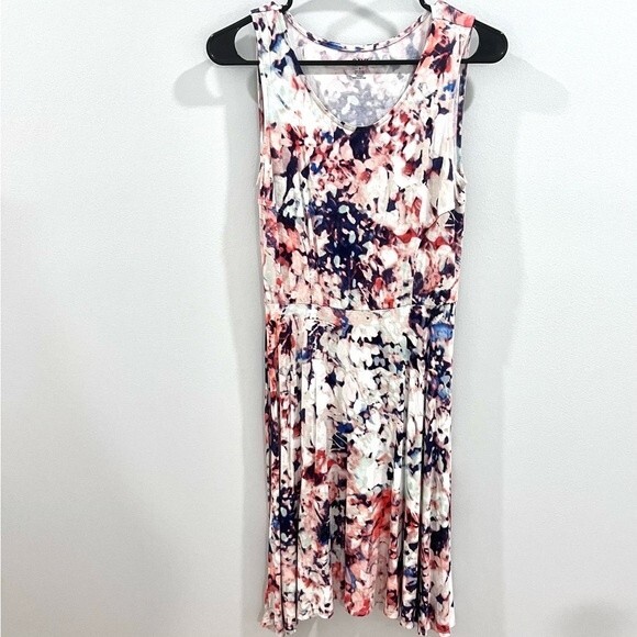 Watercolor abstract fit and flare sundress size small - Picture 2 of 4